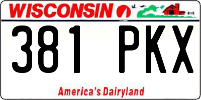 WI license plate 381PKX