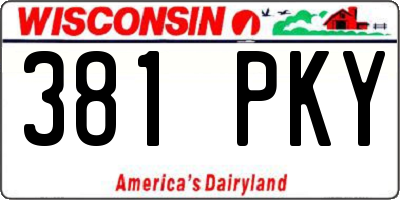 WI license plate 381PKY