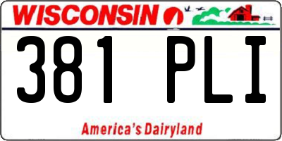 WI license plate 381PLI