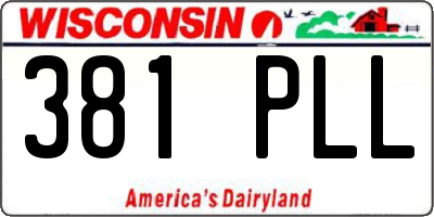 WI license plate 381PLL