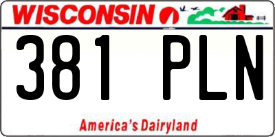 WI license plate 381PLN