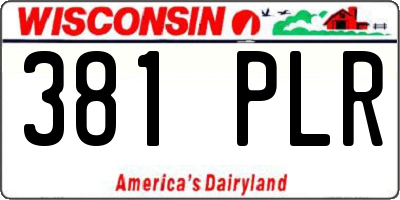 WI license plate 381PLR