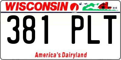WI license plate 381PLT