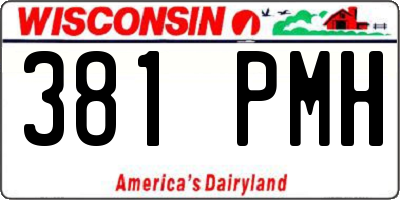 WI license plate 381PMH