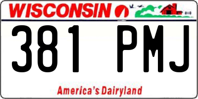 WI license plate 381PMJ