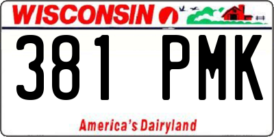 WI license plate 381PMK