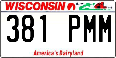 WI license plate 381PMM