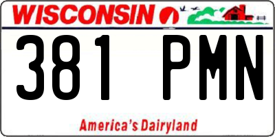 WI license plate 381PMN