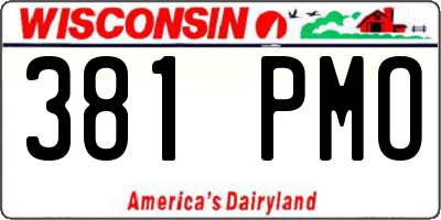 WI license plate 381PMO