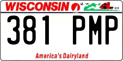 WI license plate 381PMP
