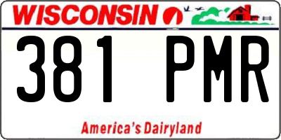 WI license plate 381PMR