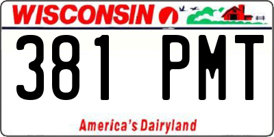 WI license plate 381PMT