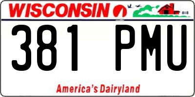 WI license plate 381PMU