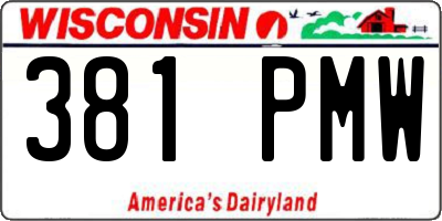 WI license plate 381PMW