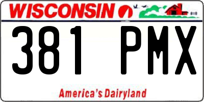 WI license plate 381PMX