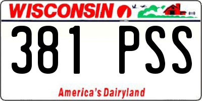 WI license plate 381PSS