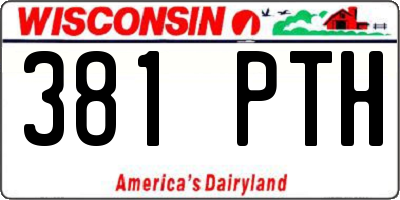 WI license plate 381PTH