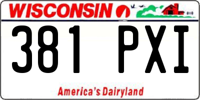 WI license plate 381PXI