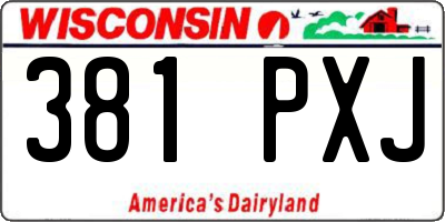 WI license plate 381PXJ