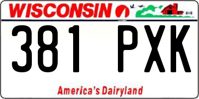 WI license plate 381PXK