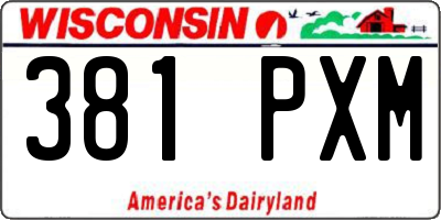 WI license plate 381PXM
