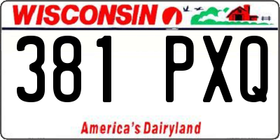 WI license plate 381PXQ