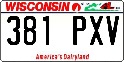 WI license plate 381PXV