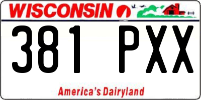 WI license plate 381PXX