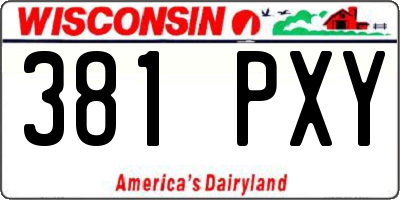 WI license plate 381PXY