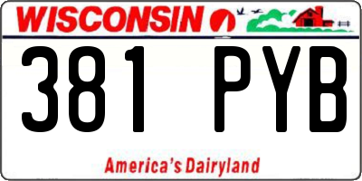 WI license plate 381PYB