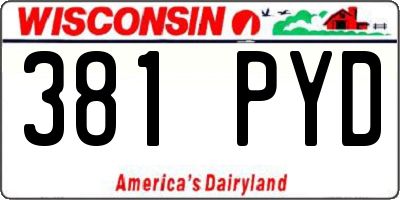WI license plate 381PYD