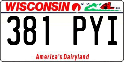 WI license plate 381PYI