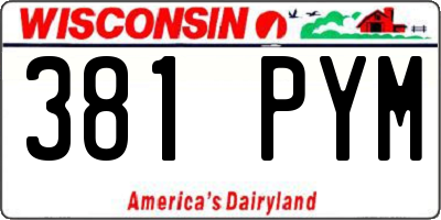 WI license plate 381PYM