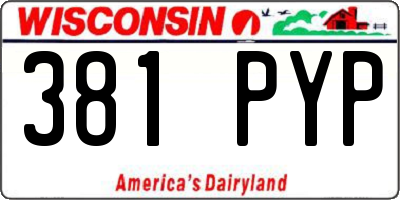 WI license plate 381PYP