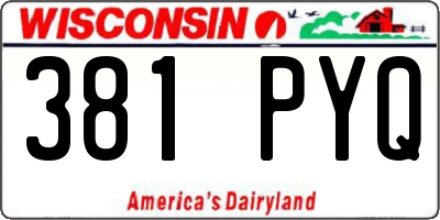 WI license plate 381PYQ