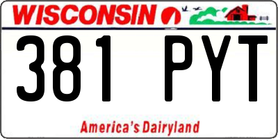 WI license plate 381PYT