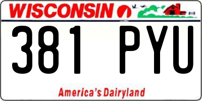 WI license plate 381PYU