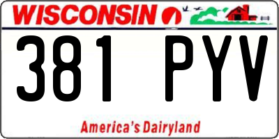 WI license plate 381PYV
