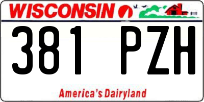 WI license plate 381PZH