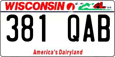 WI license plate 381QAB
