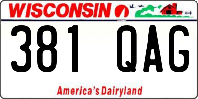 WI license plate 381QAG