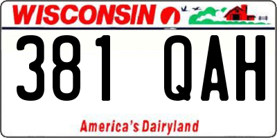 WI license plate 381QAH