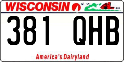 WI license plate 381QHB
