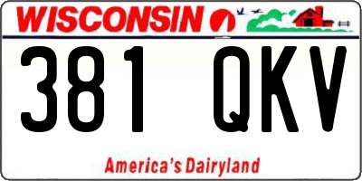 WI license plate 381QKV