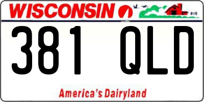 WI license plate 381QLD