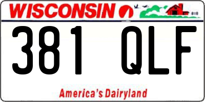 WI license plate 381QLF