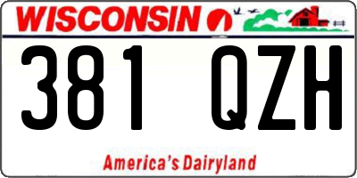 WI license plate 381QZH