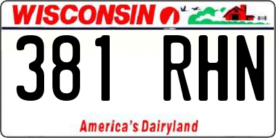 WI license plate 381RHN