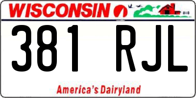 WI license plate 381RJL
