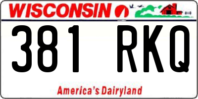 WI license plate 381RKQ